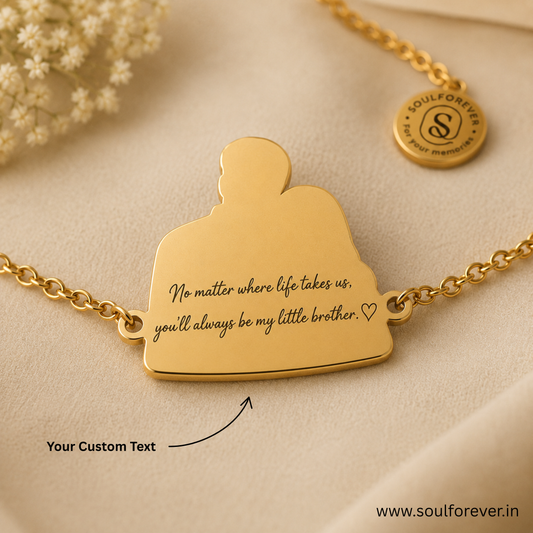 Personalized Photo Engraved Rakhi Bracelet
